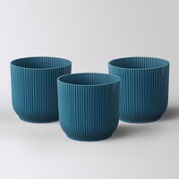 Elho Übertopf 'Vibes', tiefes blau, ca. Ø 14 x H 13 cm, 3er-Set