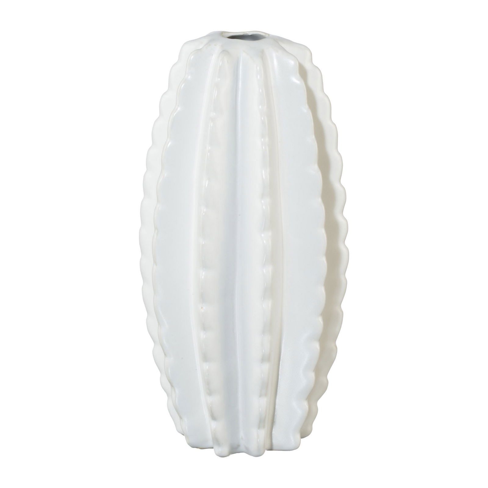 Vase Kaktus, 2er-Set, Keramik, Weiß, 20,5 x 10,5 x 10,5 cm