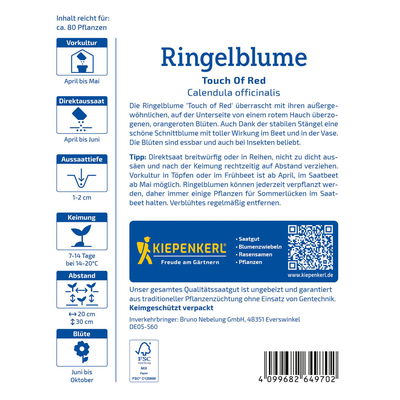 Blumensamen, Ringelblume 'Touch of the Red', orange Blumensamen, Ringelblume 'Touch of the Red', orange