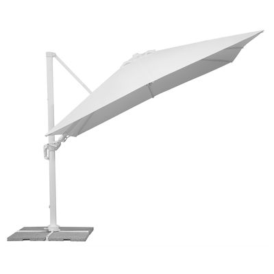 Pendelschirm 'Rhodos Twist Bianco', ca. 300 x 300 cm, weiss