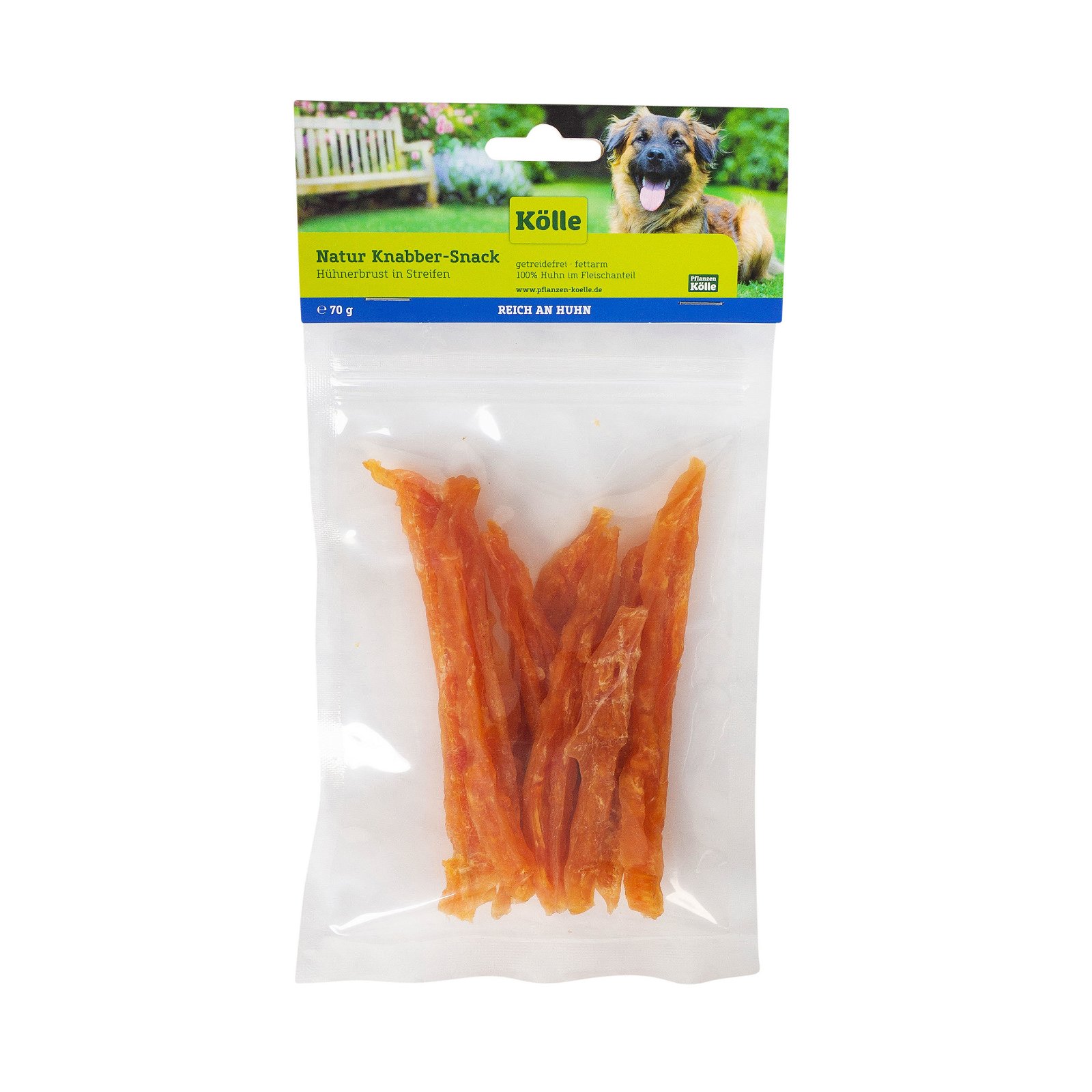 Kölle Natur Knabber-Snack für Hunde, Hühnerbrust in Streifen, 70 g