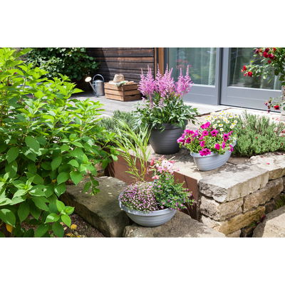 Scheurich Pflanzschale 'Country Star', Granite Grey, ca. Ø 39 x H 15 cm