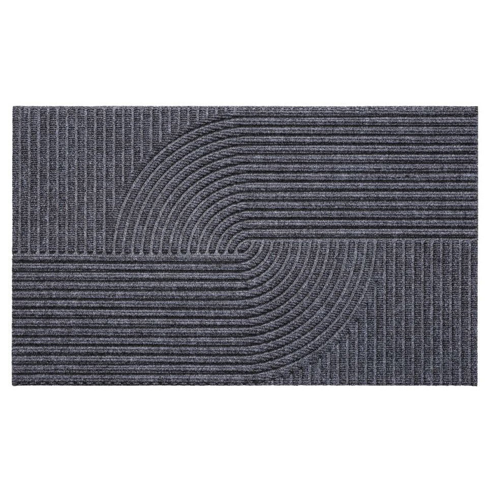 Kölle Outdoor-Matte 'Ramada Curves', anthrazit, ca. 75 x 45 cm