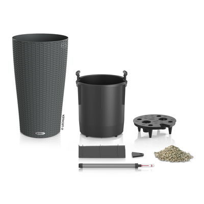 Lechuza 'Cilindro Cottage 32', granit, ca. Ø 32 x H 56 cm