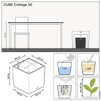 Lechuza 'Cube Cottage 30', lichtgrau, 29,5 x 29,5 x H 30 cm