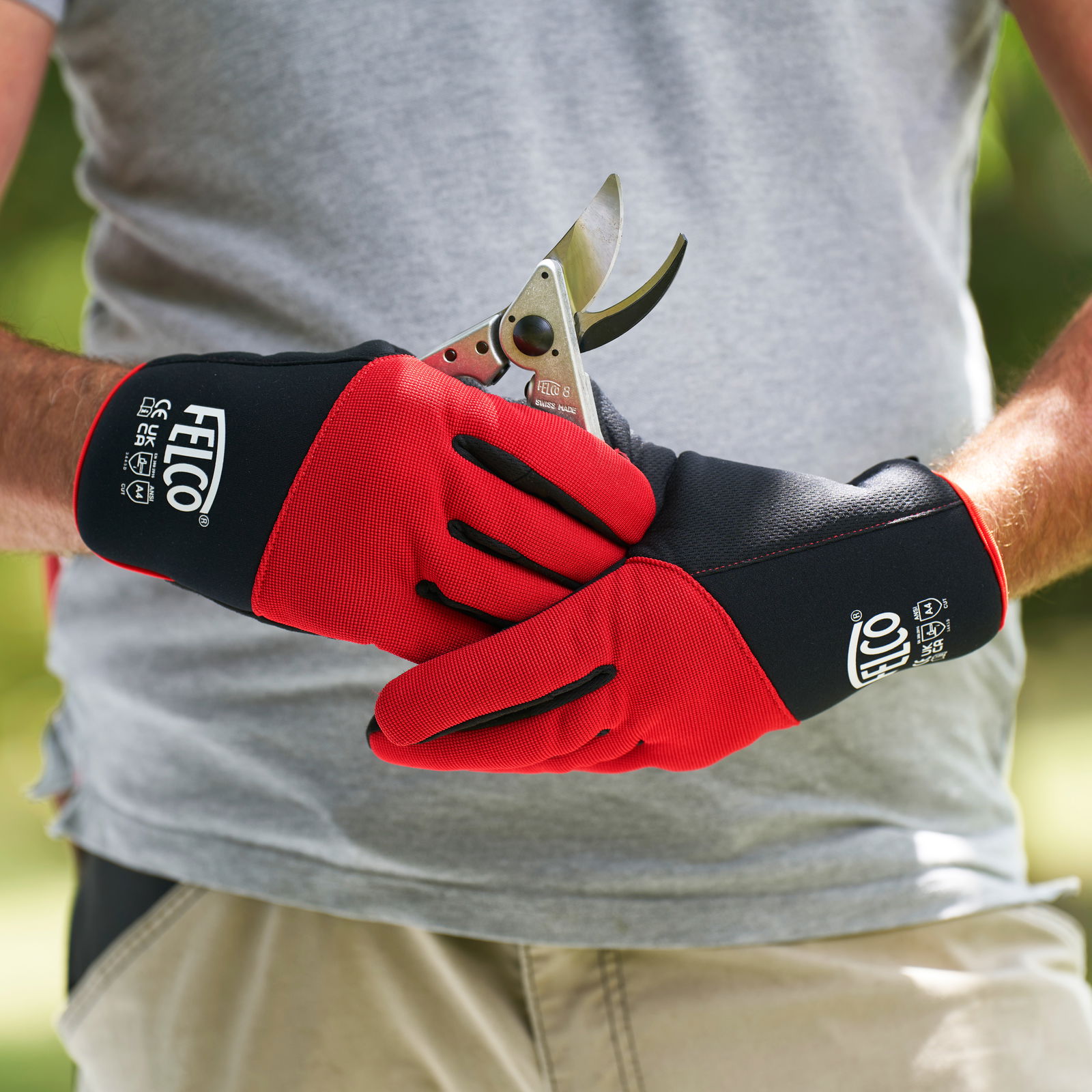 Felco Arbeitshandschuh, rot/schwarz, Gr. XXL Felco Arbeitshandschuh, rot/schwarz, Gr. XXL