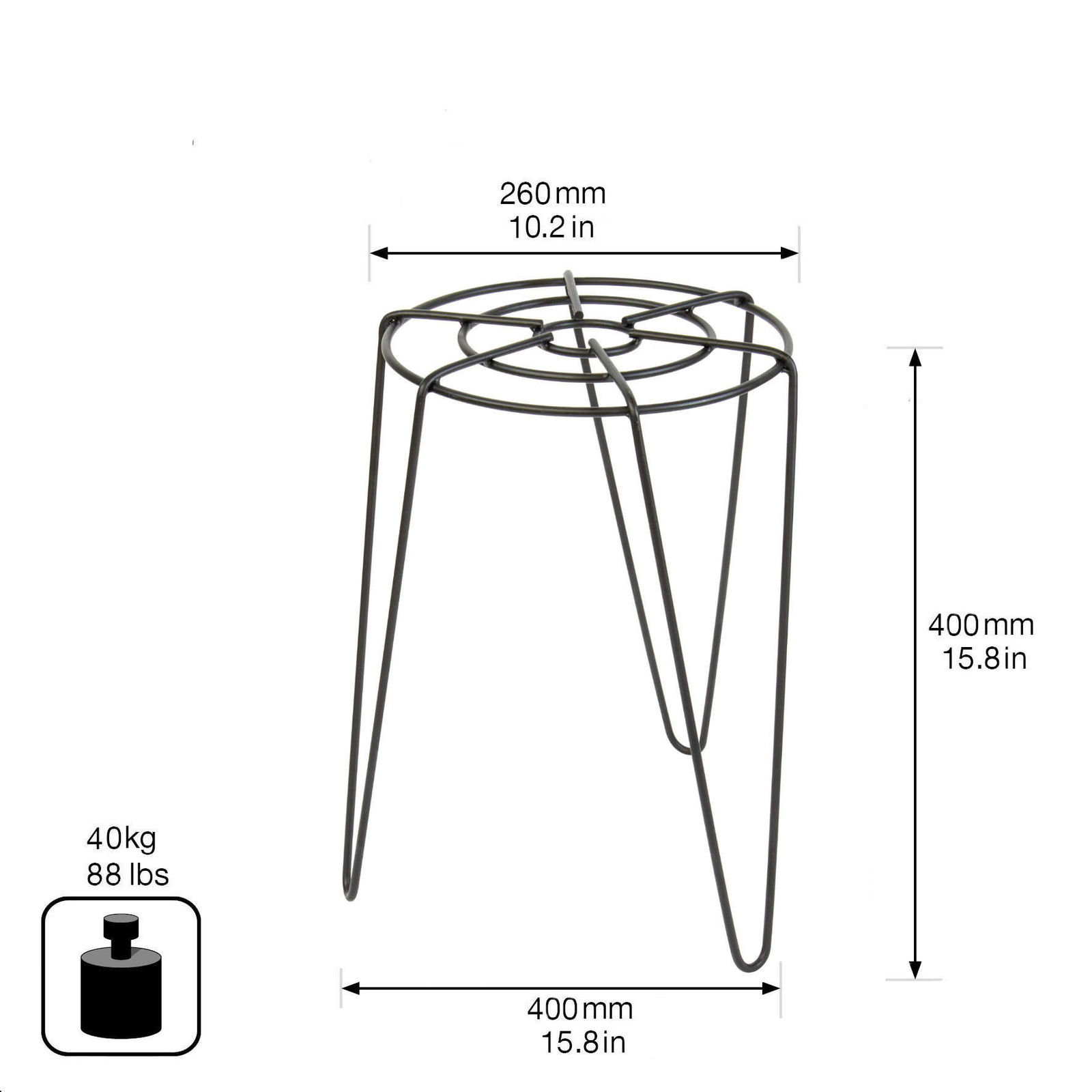 Wagner Pflanzständer, schwarz matt, ca. Ø26 x H40 cm Wagner Pflanzständer, schwarz matt, ca. Ø26 x H40 cm