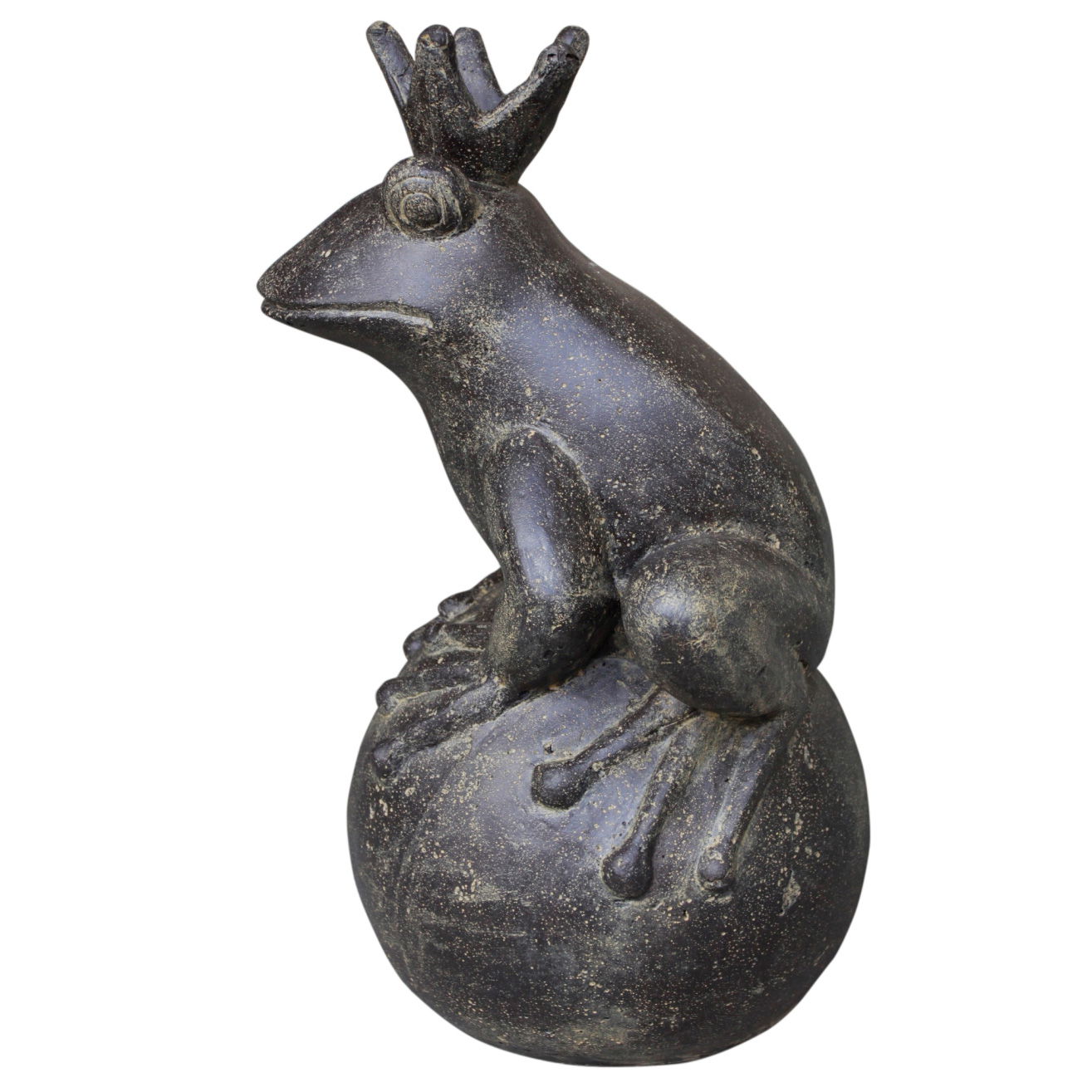 Dekofigur 'Froschprinz', grau, Höhe ca. 55 cm