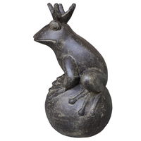Dekofigur 'Froschprinz', grau, Höhe ca. 55 cm
