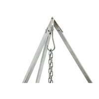 Petromax-Dreibein mit Ketten & Haken, grau, Metall, Höhe ca. 88-144 cm