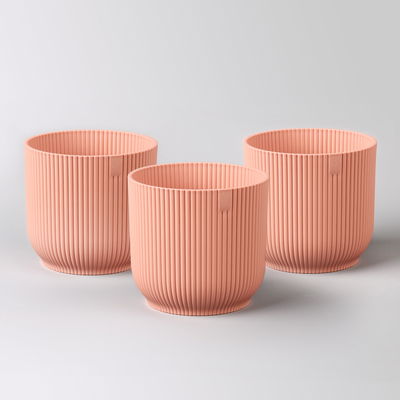 Elho Übertopf 'Vibes', zartrosa, ca. Ø 14 x H 13 cm, 3er-Set