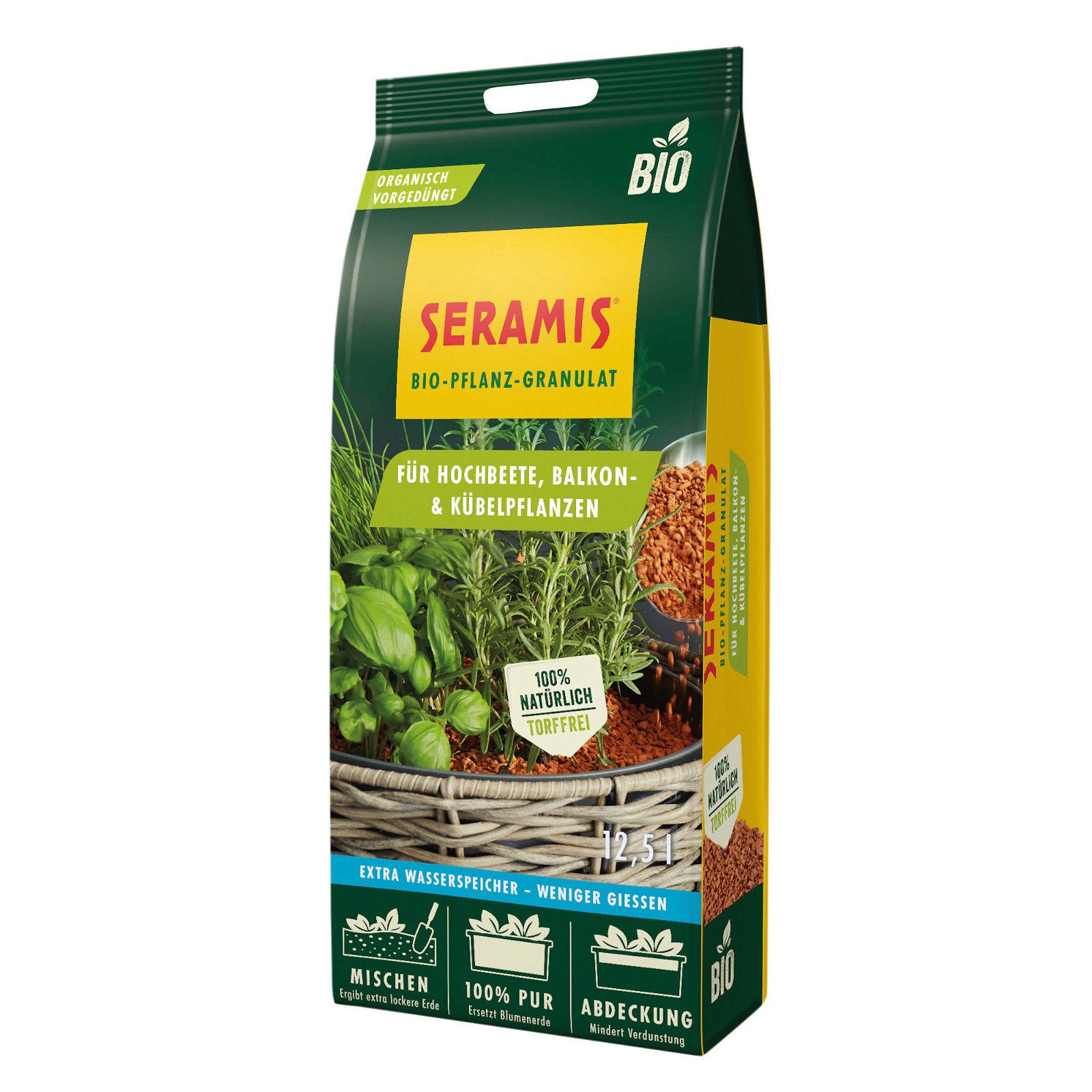 Bio-Outdoor-Pflanzgranulat für Hochbeet, Balkon- & Kübelpflanzen, 12,5 Liter