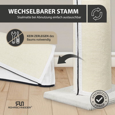 Rohrschneider Kratzbaum XXL Cord beige, 71 x 55 x 200 cm Rohrschneider Kratzbaum XXL Cord beige, 71 x 55 x 200 cm