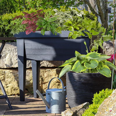 Capi Europe Pflanzgefäß 'Rib Cullen', schwarz, ca. Ø 35 x H 34 cm Capi Europe Pflanzgefäß 'Rib Cullen', schwarz, ca. Ø 35 x H 34 cm