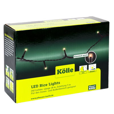 Kölle LED Lichterkette Rice Lights, klassisch warm, 240 LEDs, Länge ca. 18 m