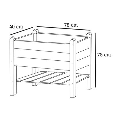 Kölle Hochbeet 'Emma' inkl. Wurzeltuch, ca. 78 x 40 x 78 cm