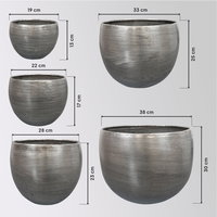 Kölle Pflanzgefäß 'Rowen', silber, 5-teilig