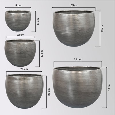Kölle Pflanzgefäß 'Rowen', silber, 5-teilig