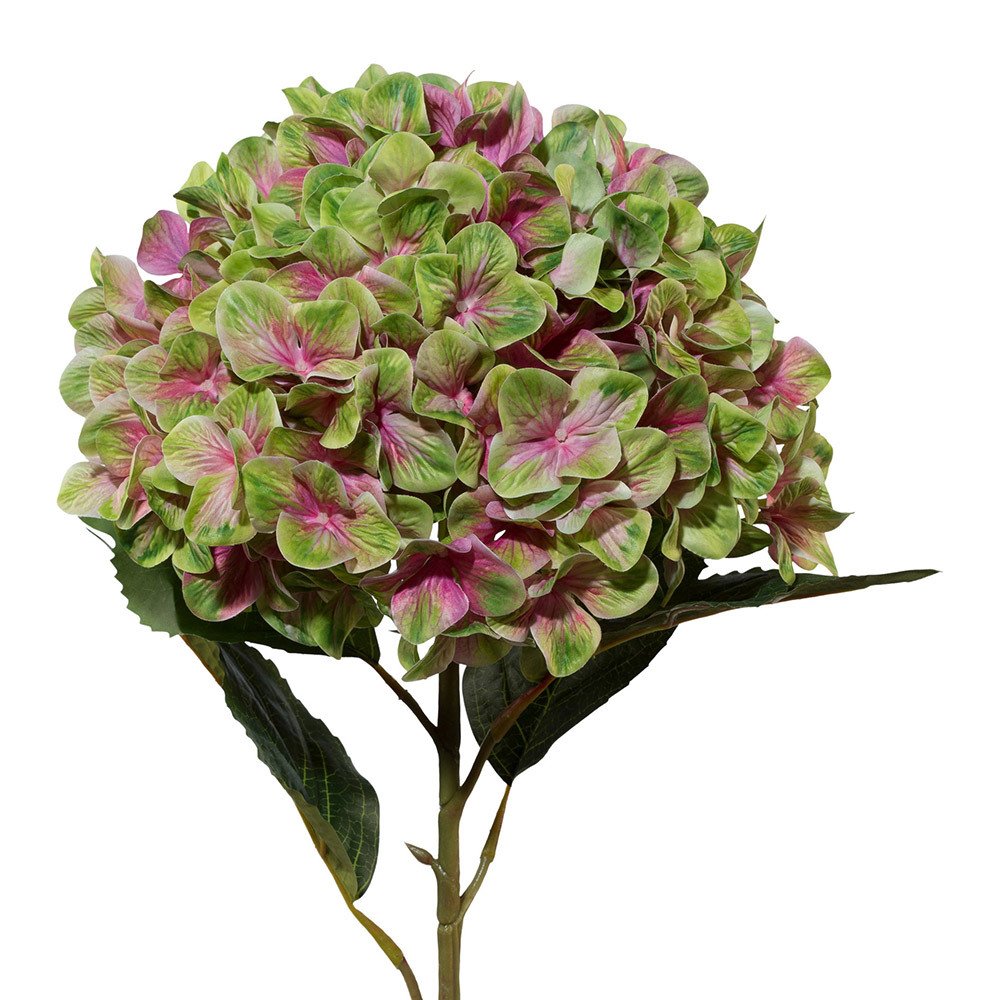 Kunstpflanze Hortensie XXL grün-rosa, ca. 111 cm