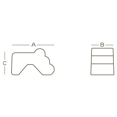 Euro 3 Plast Fuß 'Piedino', anthrazit, ca. 7,7 x 4,1 x H 4,9 cm