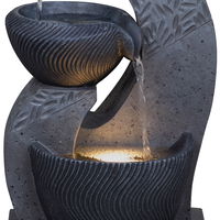 Kölle Brunnen 'Ava' inkl. Pumpe & Licht, grau, ca. 19 x 18 x 36 cm