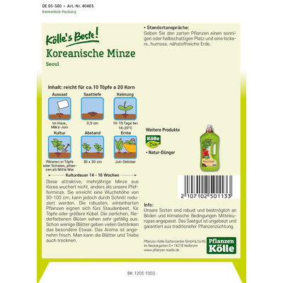 Kölles Beste Koreanische Minze Seoul, 6 g Kölles Beste Koreanische Minze Seoul, 6 g