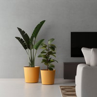 Euro 3 Plast Pflanzgefäß 'Fyre', mango, ca. Ø 35 x H 34 cm