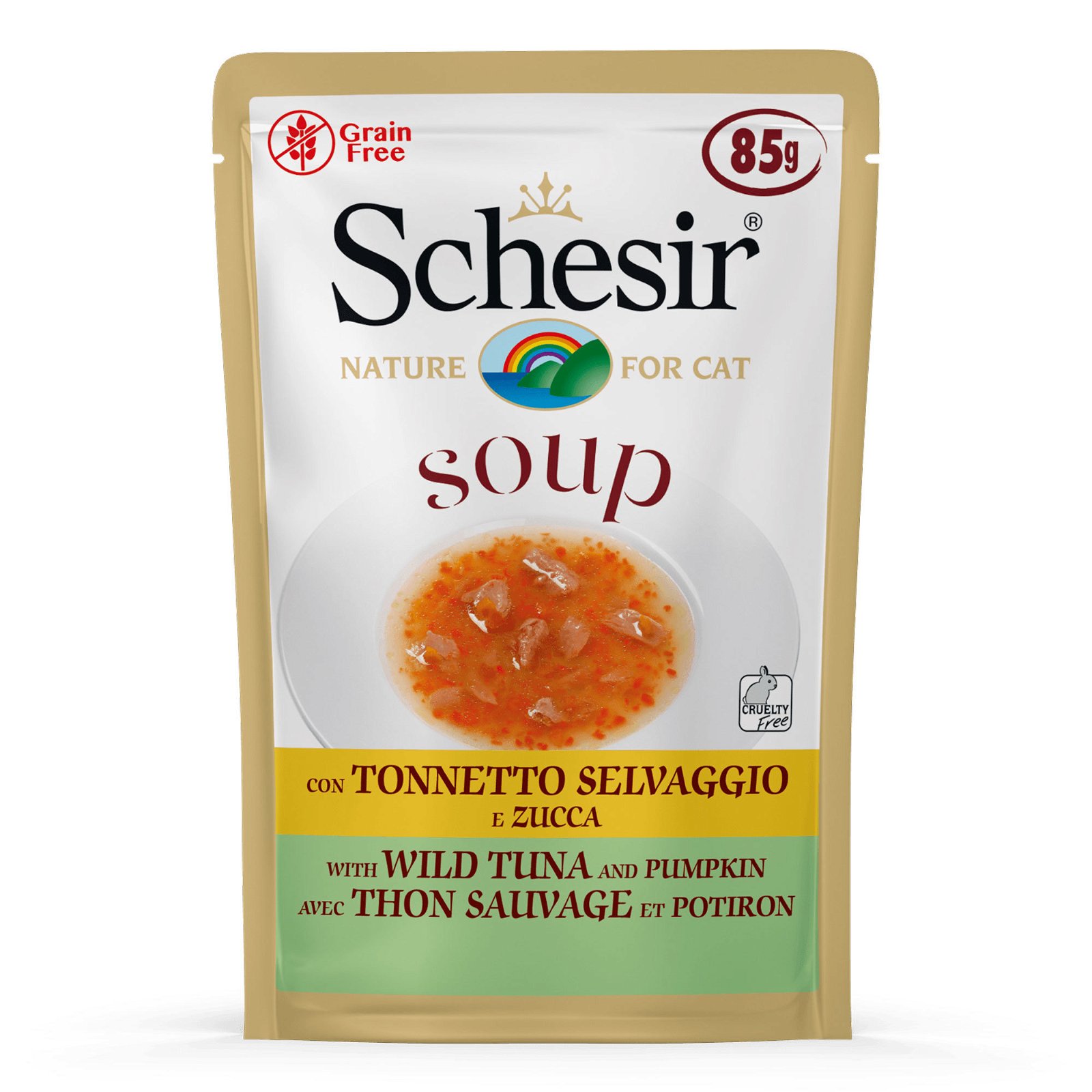 Schesir Cat Soup, Thunfisch & Kürbis, 85 g Pouch
