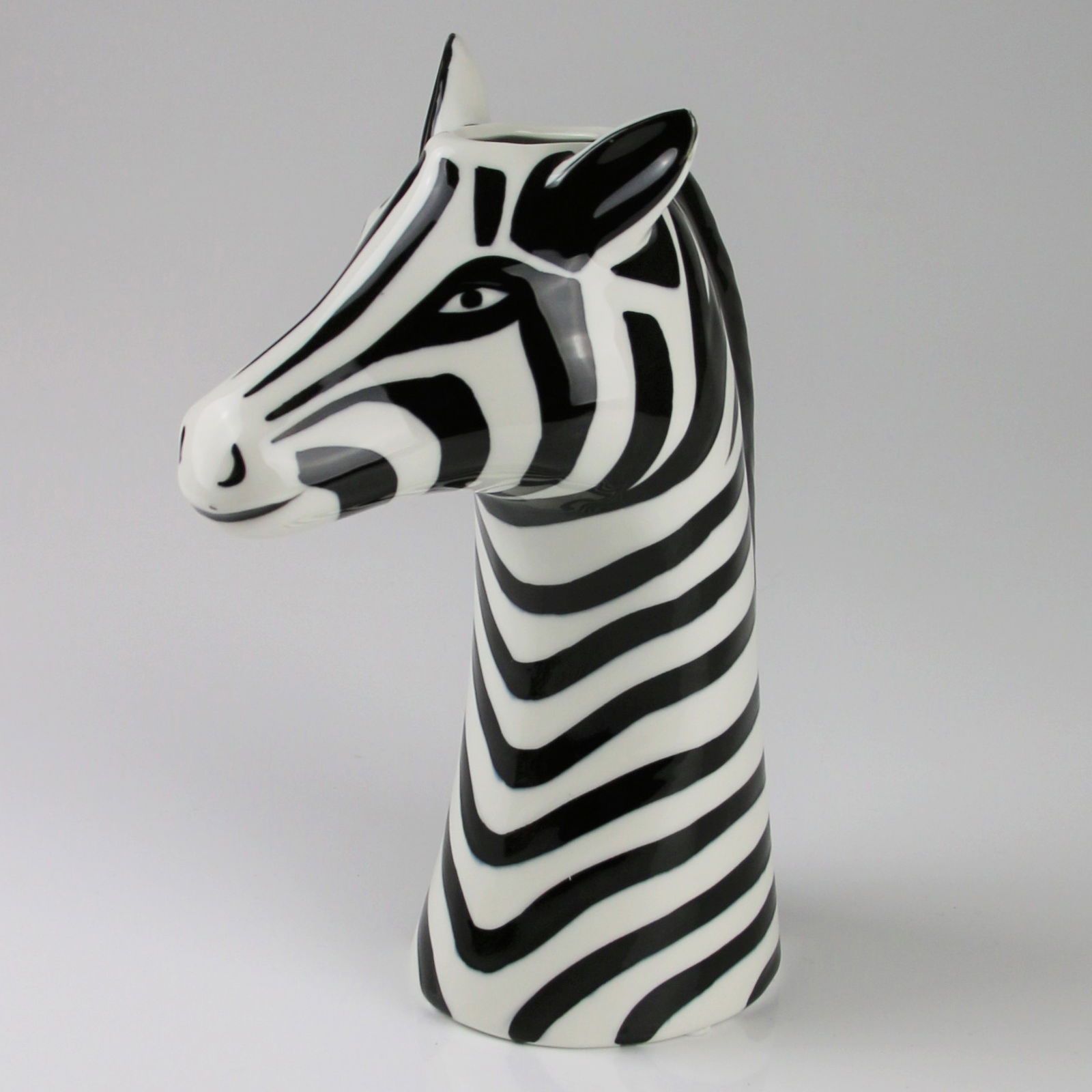 Keramikvase 'Zebra', schwarz-weiß, Höhe ca. 25,8 cm