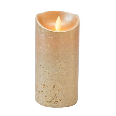 LED Echtwachskerze 'Magic Flame', gold, Ø 7,5 x H 15 cm LED Echtwachskerze 'Magic Flame', gold, Ø 7,5 x H 15 cm