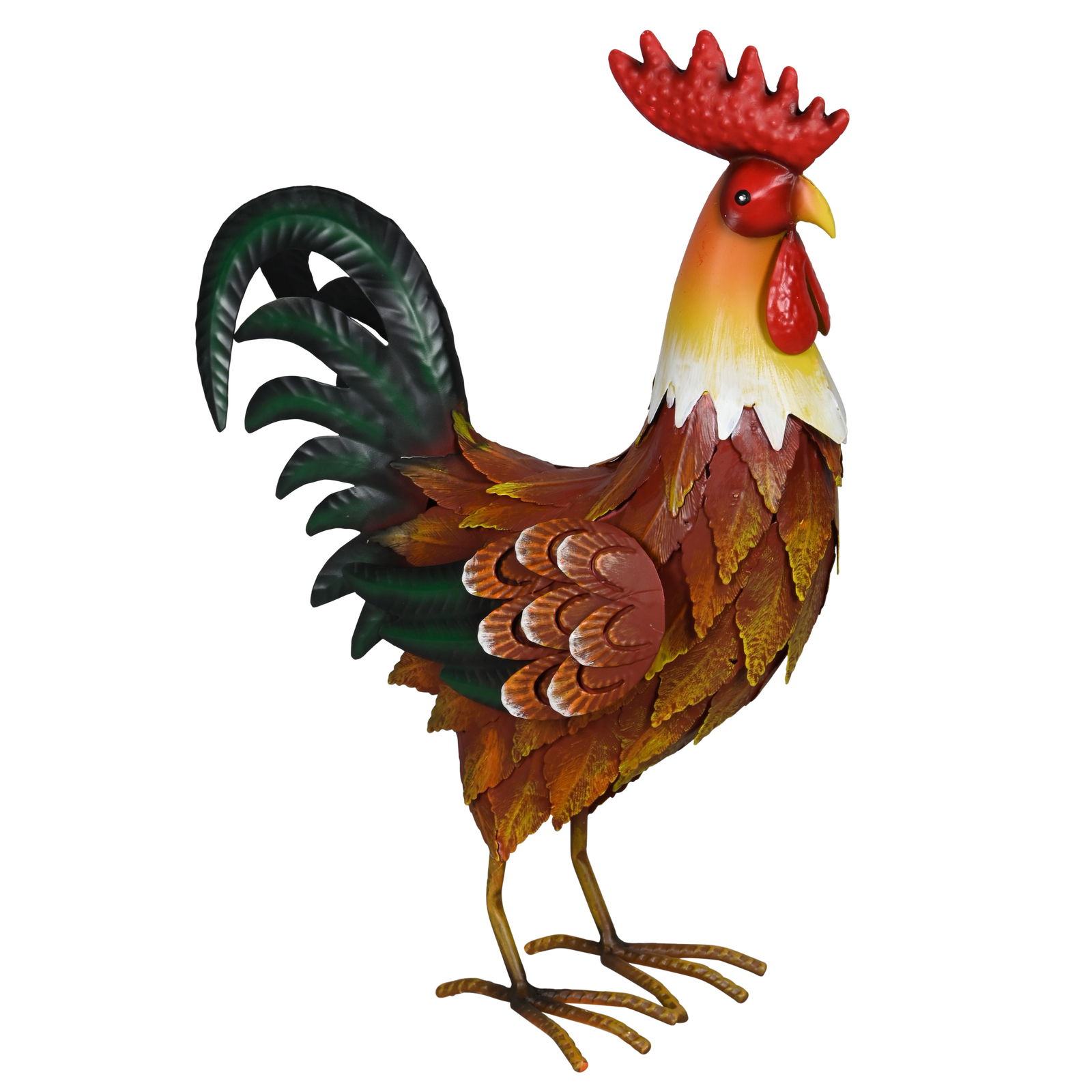 Eisenfigur Hahn, bunt, Höhe ca. 39 cm