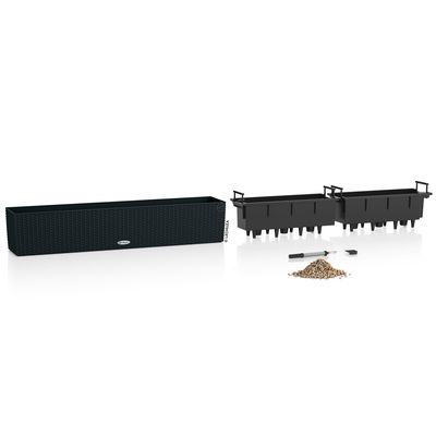 Lechuza Pflanzkasten 'Balconera Cottage 100', schwarz, ca. 99 x 19 x H 19 cm