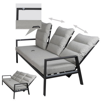 Kölle Loungesofa 'Kreta' inkl. Auflagen, 3-Sitzer, grau