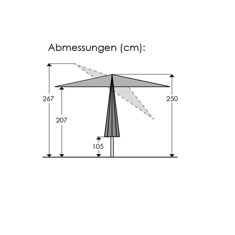 Sonnenschirm 'Venedig', anthrazit, Ø 270 cm