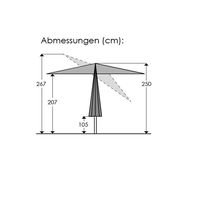 Sonnenschirm 'Venedig', anthrazit, Ø 270 cm