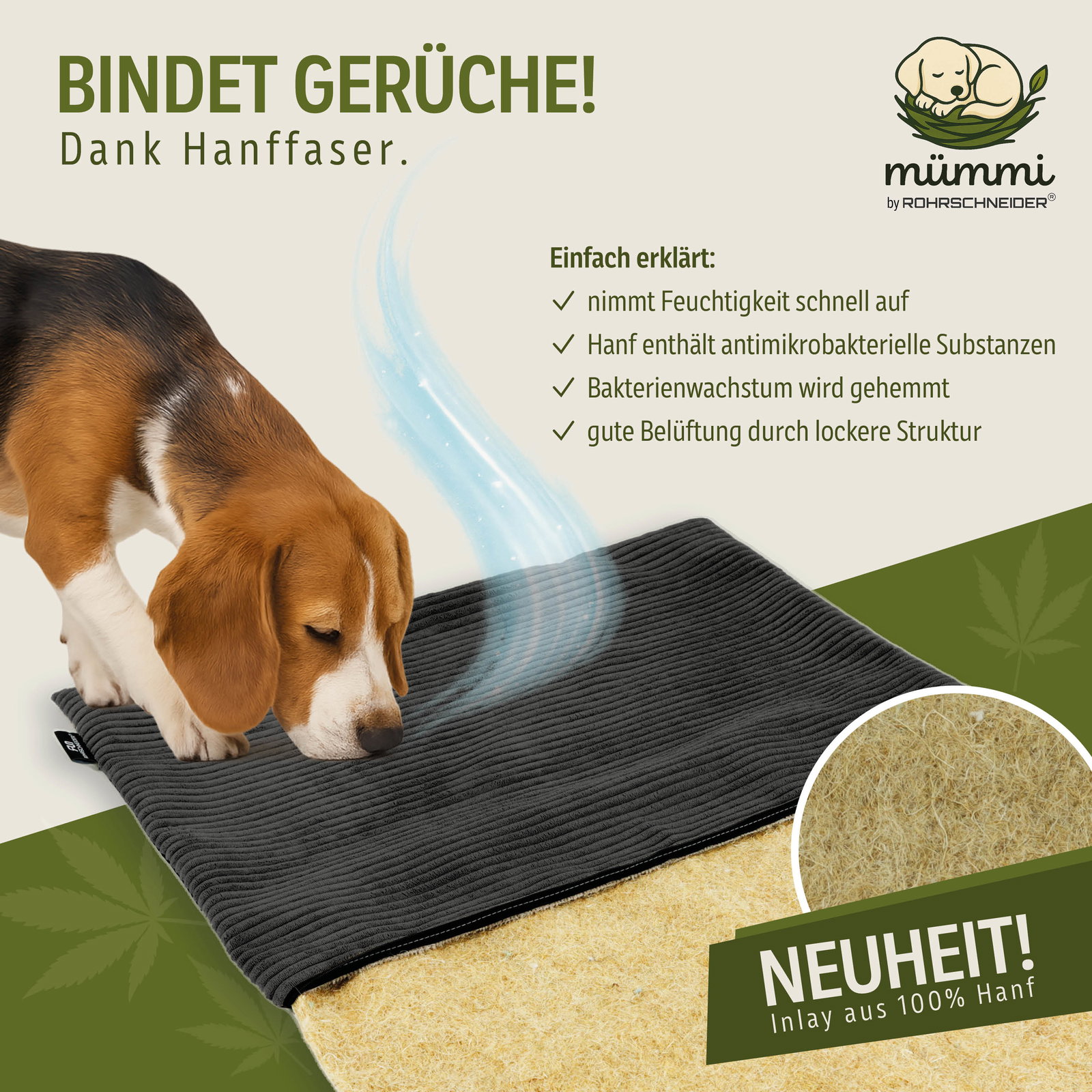 Mümmi by Rohrschneider Hundematte Cord, dunkelgrau, ca. 44 x 50 x 2 cm Mümmi by Rohrschneider Hundematte Cord, dunkelgrau, ca. 44 x 50 x 2 cm