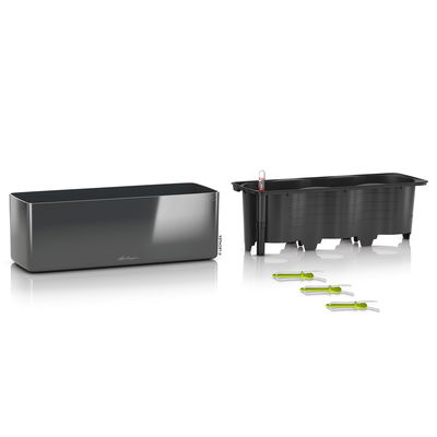 Lechuza 'Cube Glossy Triple', anthrazit highloss, ca. 14 x 40 x H 13,5 cm Lechuza 'Cube Glossy Triple', anthrazit highloss, ca. 14 x 40 x H 13,5 cm