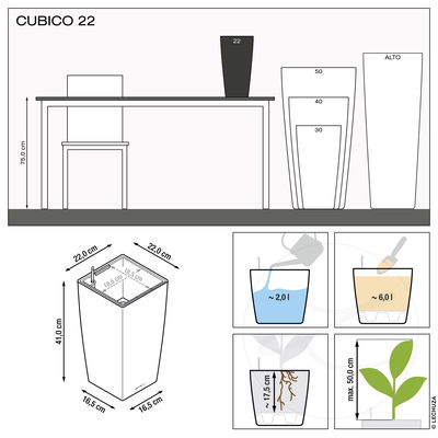 Lechuza 'Cubico 22', silber, ca. 22 x 22 x H 41 cm Lechuza 'Cubico 22', silber, ca. 22 x 22 x H 41 cm