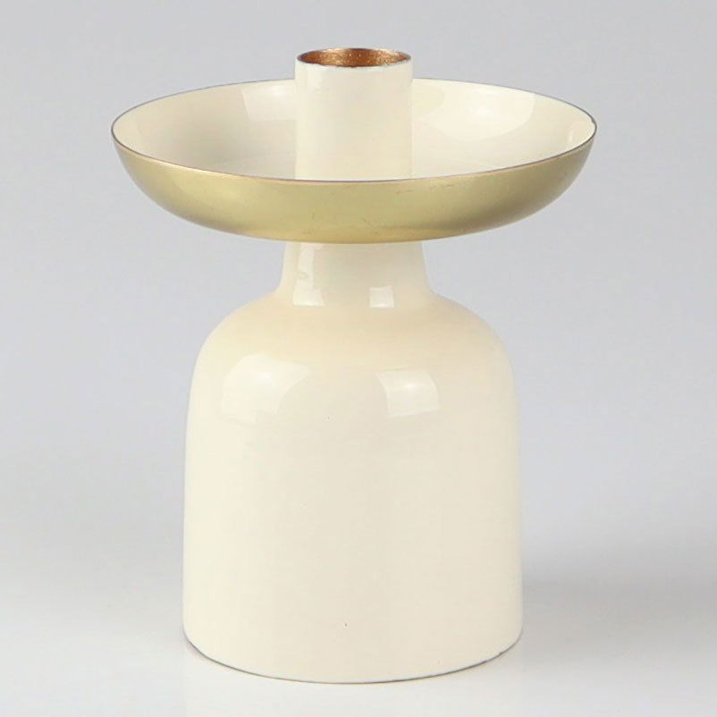 Kerzenständer, weiß, Metall, Höhe ca. 12 x Ø 10 cm Kerzenständer, weiß, Metall, Höhe ca. 12 x Ø 10 cm