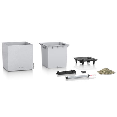 Lechuza 'Canto Stone 40 low', quarzweiß, ca. 40 x 40 x H 40cm