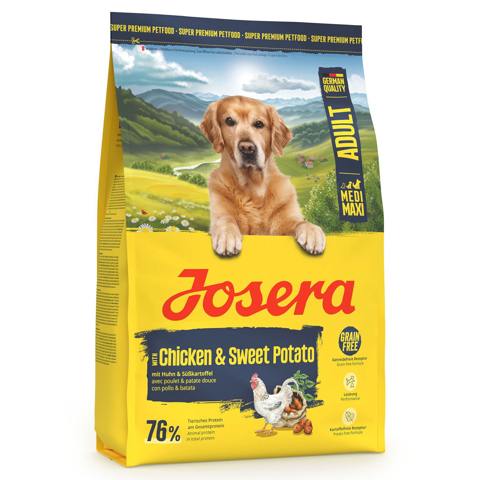Josera Hundefutter Adult mit Huhn & Süßkartoffel, 3kg Josera Hundefutter Adult mit Huhn & Süßkartoffel, 3kg