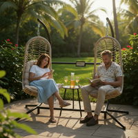 Sungörl Doppel-Hängesessel 'Bardolino' inkl. Auflagen, anthrazit/braun