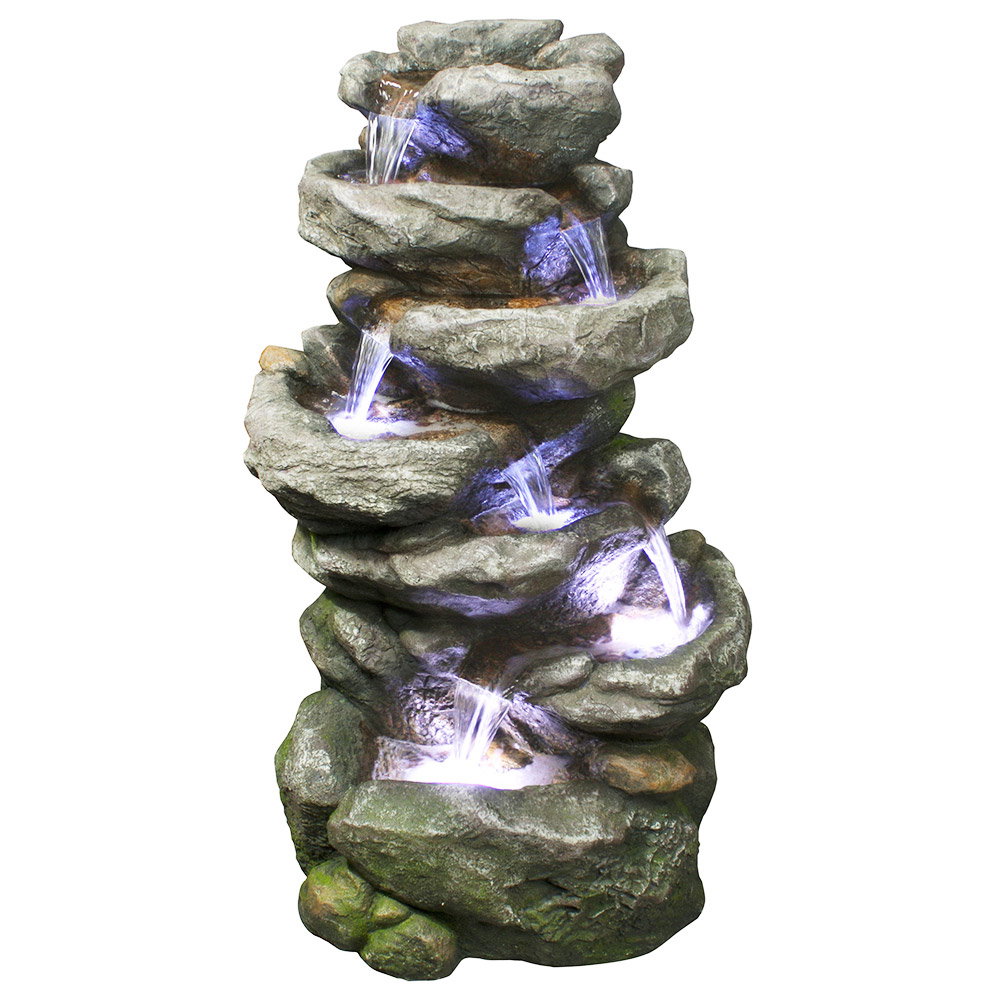 Brunnen aus Polyresin mit Pumpe, LED-Beleuchtung,10 m Kabel, ca. 56x44x102 cm Brunnen aus Polyresin mit Pumpe, LED-Beleuchtung,10 m Kabel, ca. 56x44x102 cm