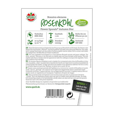 Gemüsesamen, Rosenkohl 'Flower Sprouts' & 'Autumn Star'