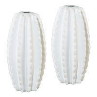 Vase Kaktus, 2er-Set, Keramik, Weiß, 20,5 x 10,5 x 10,5 cm