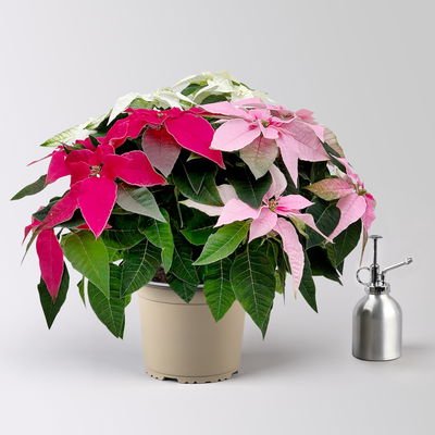 Bio Herbststern, Euphorbia 'Princettia'® Trio, rosa, pink & weiß, Topf-Ø 17 cm Bio Herbststern, Euphorbia 'Princettia'® Trio, rosa, pink & weiß, Topf-Ø 17 cm