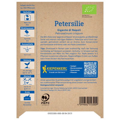 Bio-Gemüsesamen, Petersilie, grün Bio-Gemüsesamen, Petersilie, grün