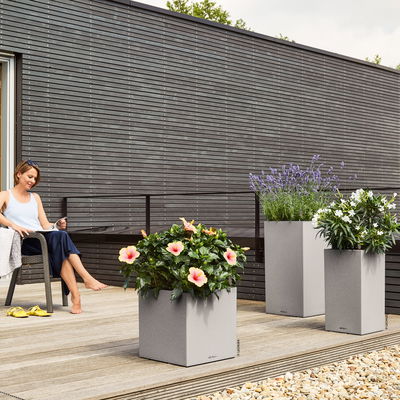 Lechuza 'Canto Stone 30 high', steingrau, ca. 30 x 30 x H 56 cm
