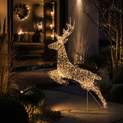 LED Hirsch, 1200 warmweiße LEDs, gold, Höhe ca. 165 cm LED Hirsch, 1200 warmweiße LEDs, gold, Höhe ca. 165 cm