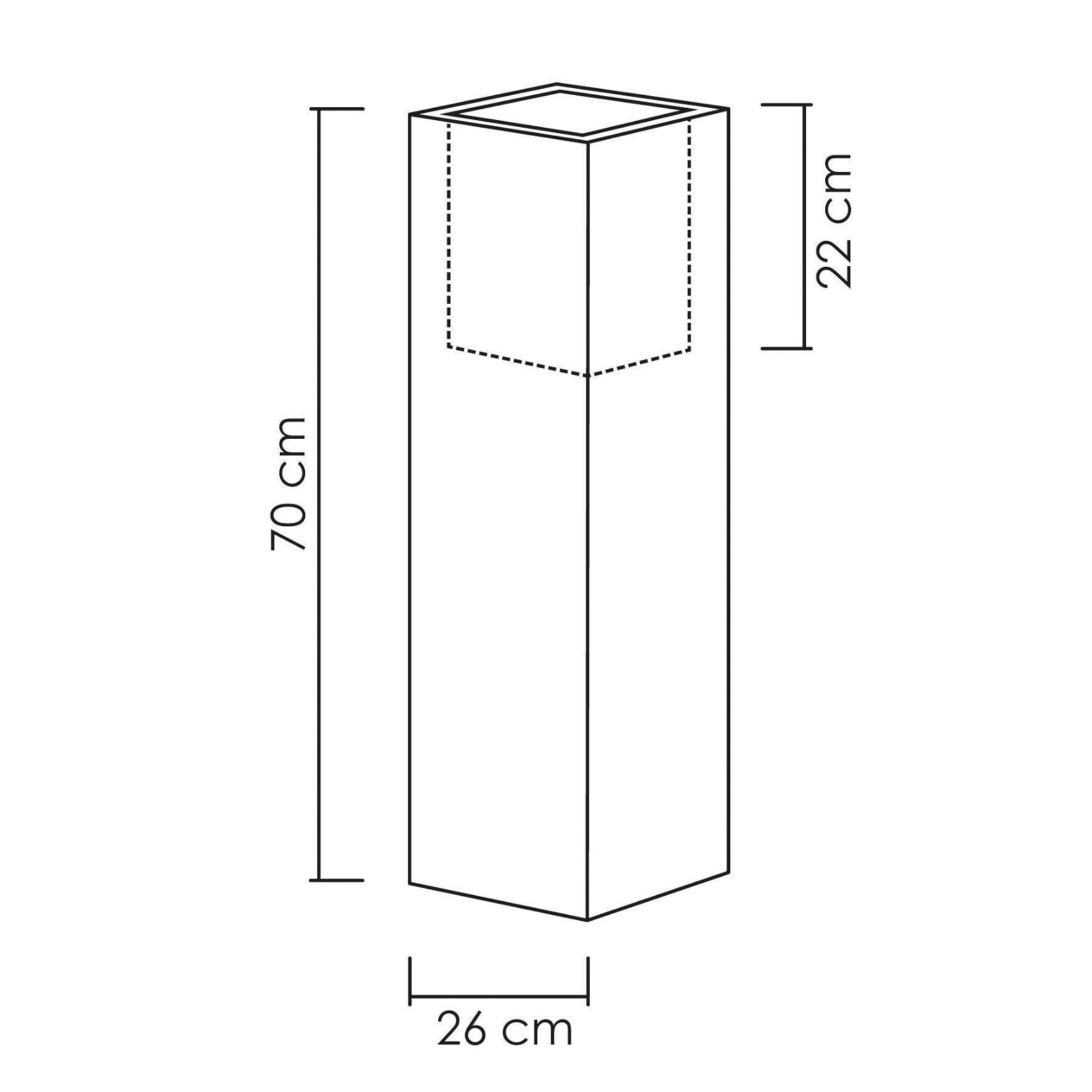 Pflanzkübel 'C-Cube High', Stony Black, 26 x 26 x H 70 cm, 9 Liter